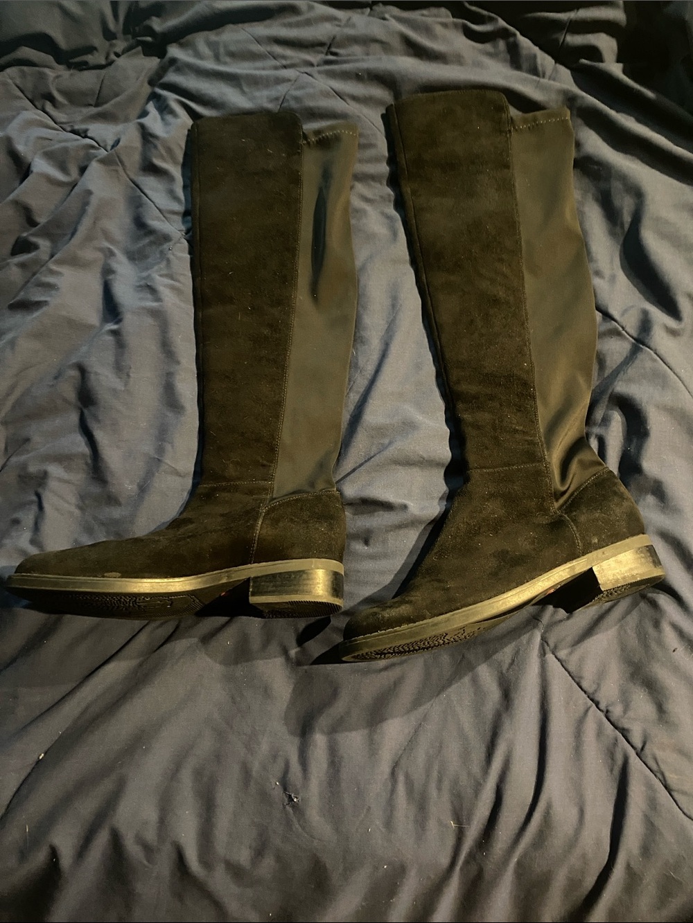 Blondo Black Over-the-Knee Suede Stretch Boots
